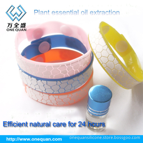 Fragrance button mosquito repellent bracelet with plant essential oil